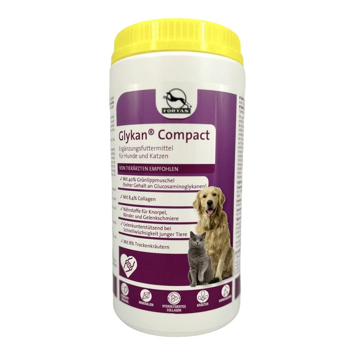 FORTAN Glykan Compact 1000 tablete – Supliment nutritiv pentru articulatii caini si pisici