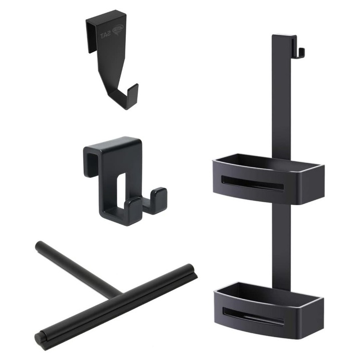 Accesorii baie SAT, carlige, racleta sticla, raft