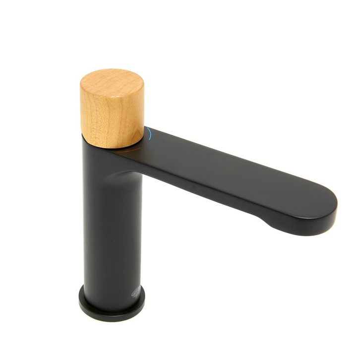 Csaptelep, SAT, mosdó, 4,5l/perc, 16cm, világos fa