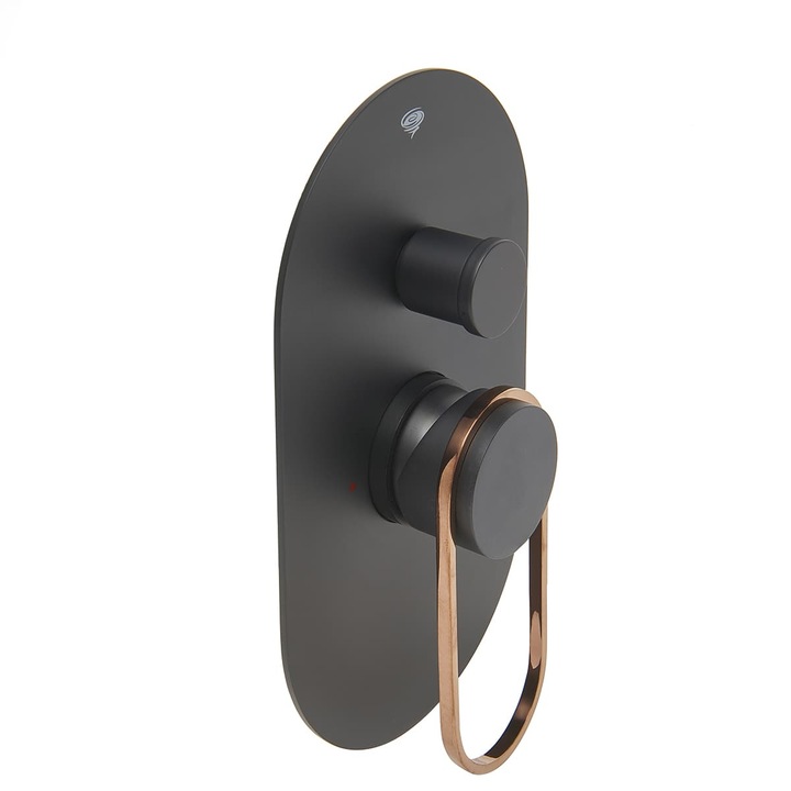 SAT Fusion kádtöltő és zuhany csaptelep, fekete/bronz, matt felületű, beépített testtel együtt