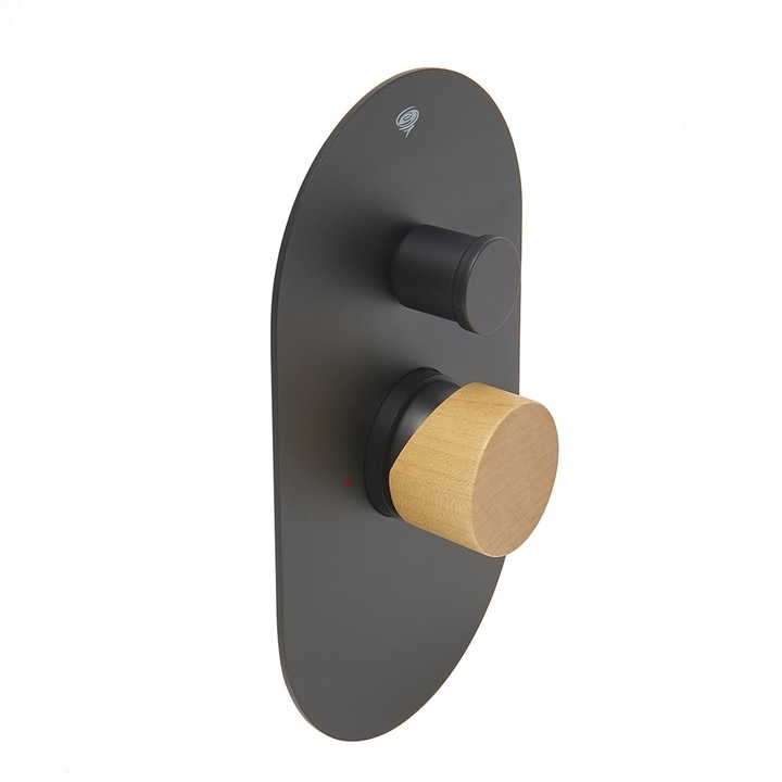 SAT Fusion fürdő- és kádtöltő csaptelep, világos fa, matt felület