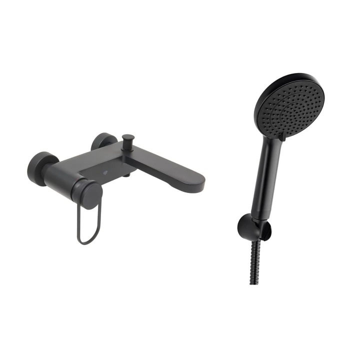 SAT Fusion kádtöltő csaptelep, kád szett, 150mm, matt fekete