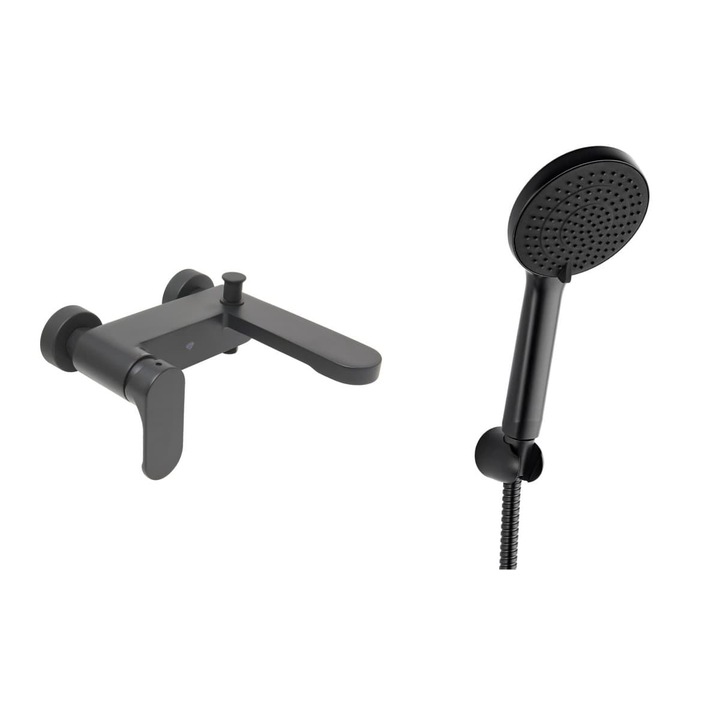 SAT Fusion kádtöltő csaptelep, kád szett, 150mm, matt fekete