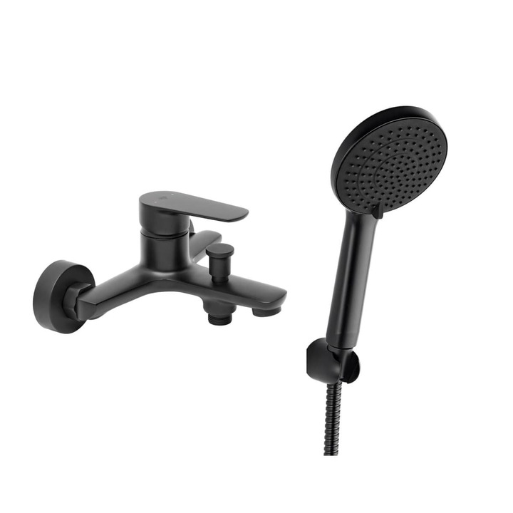 SAT Mood kádtöltő csaptelep szettel, 150 mm, matt fekete