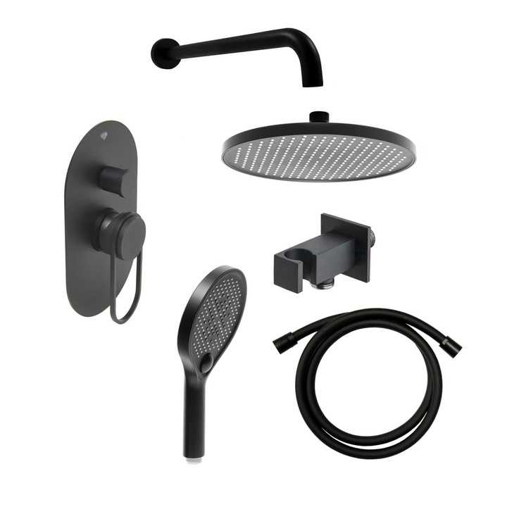 SAT Fusion 3 funkciós zuhanyrendszer, matt fekete, beépített testtel együtt