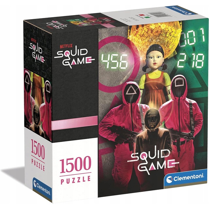 Пъзел Clementoni Squid Game 1500 части - Предизвикателна игра за фенове