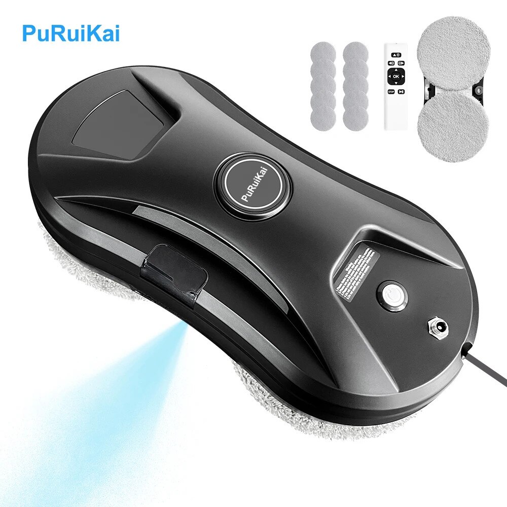 Robot de curățare ferestre PuRuikai, 800W, 5600Pa, negru