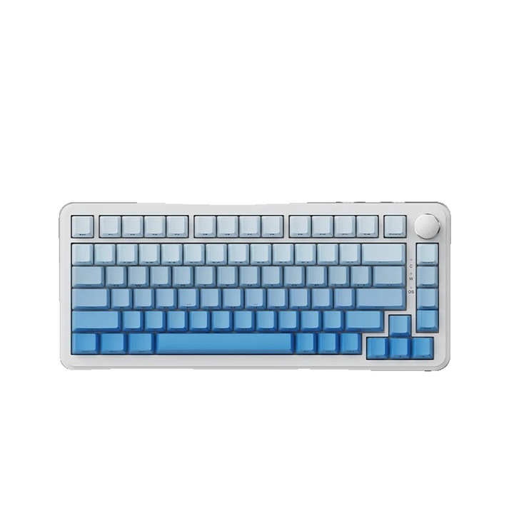 Механична клавиатура, RGB осветление, свързаност с няколко устройства, син градиент, 75% компактна