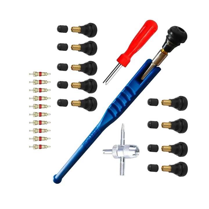 Set 23 unelte pentru repararea anvelopelor, Plastic/Metal, Multicolor