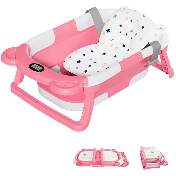 Вана за бебета, Вграден термометър, Розова