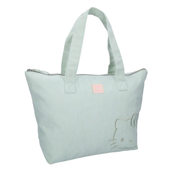 Vadobag bevásárlótáska, Sanrio Hello Kitty, zöld, 32x48x14cm
