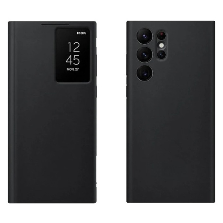 Husa telefon, design cu chip inteligent, acces rapid, neagra, pentru S24