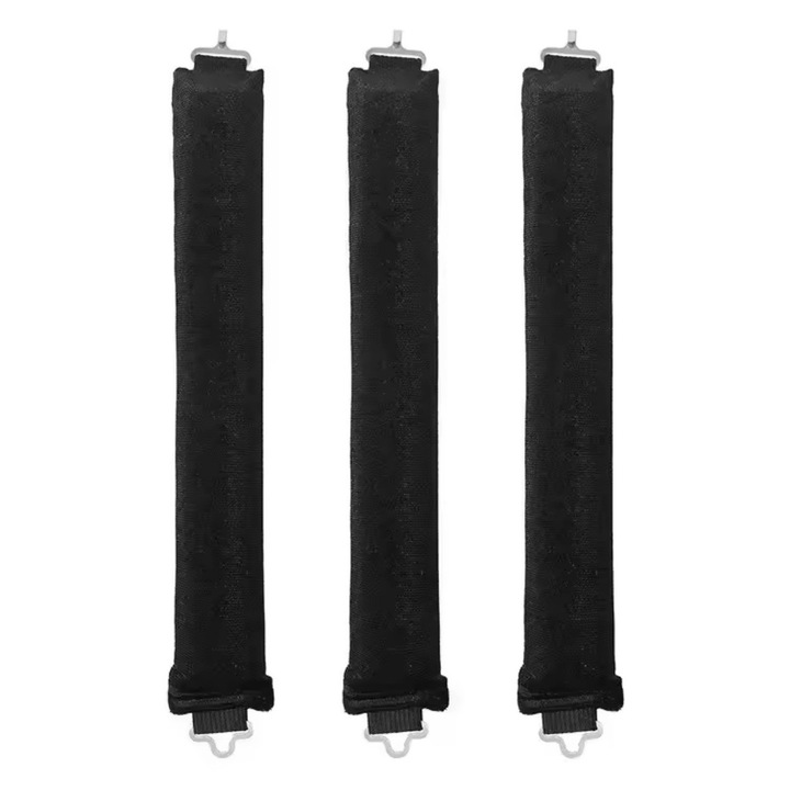 Set ondulator de păr fără căldură, 3 bucăți, bucle naturale, catifea neagră, pentru toate tipurile de păr