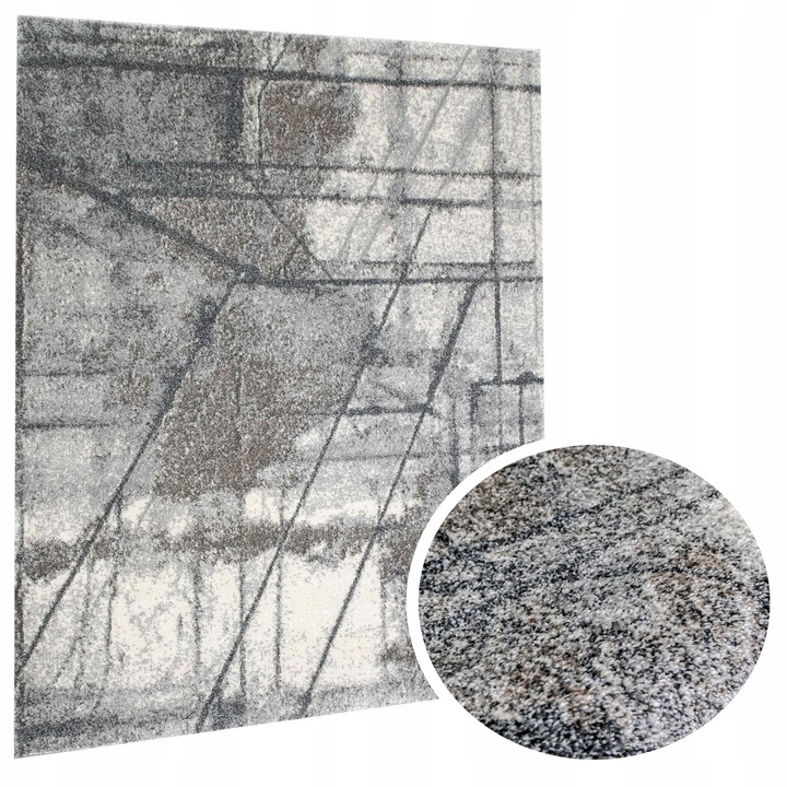 Covor Gri Modern Marmura Gres 160x220cm, Rezistent, Usor de Curatat