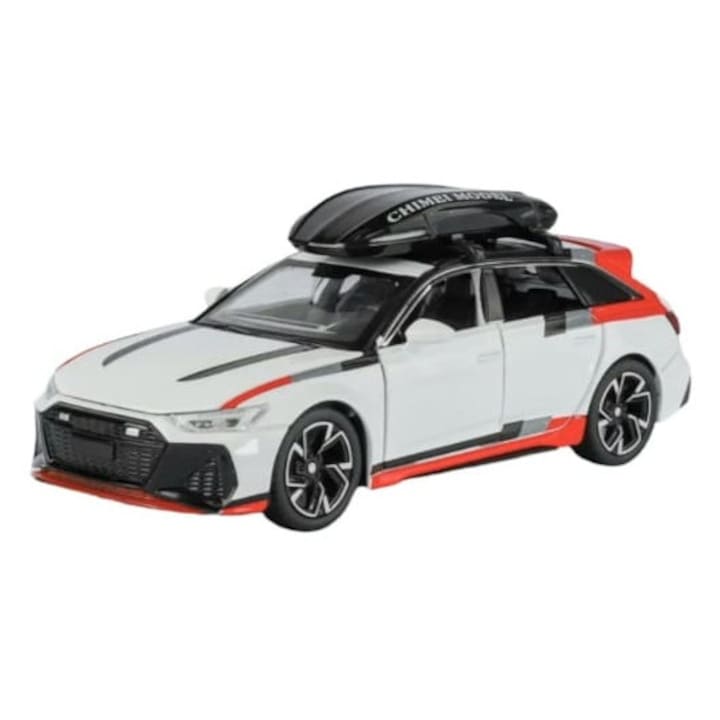 Masinuta metalica MASHASHOP, AUDI Rs6 Conversibil, alb, 16x8x8cm