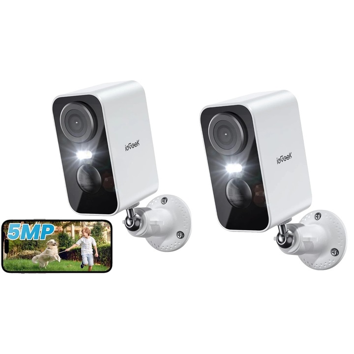 Камера за наблюдение, 5MP, 5200mAh, безжична, 136x116x65mm