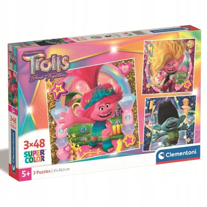 Пъзел Trolli Super Цветен 3x48 части - Фантастично Забавление за Цялото Семейство