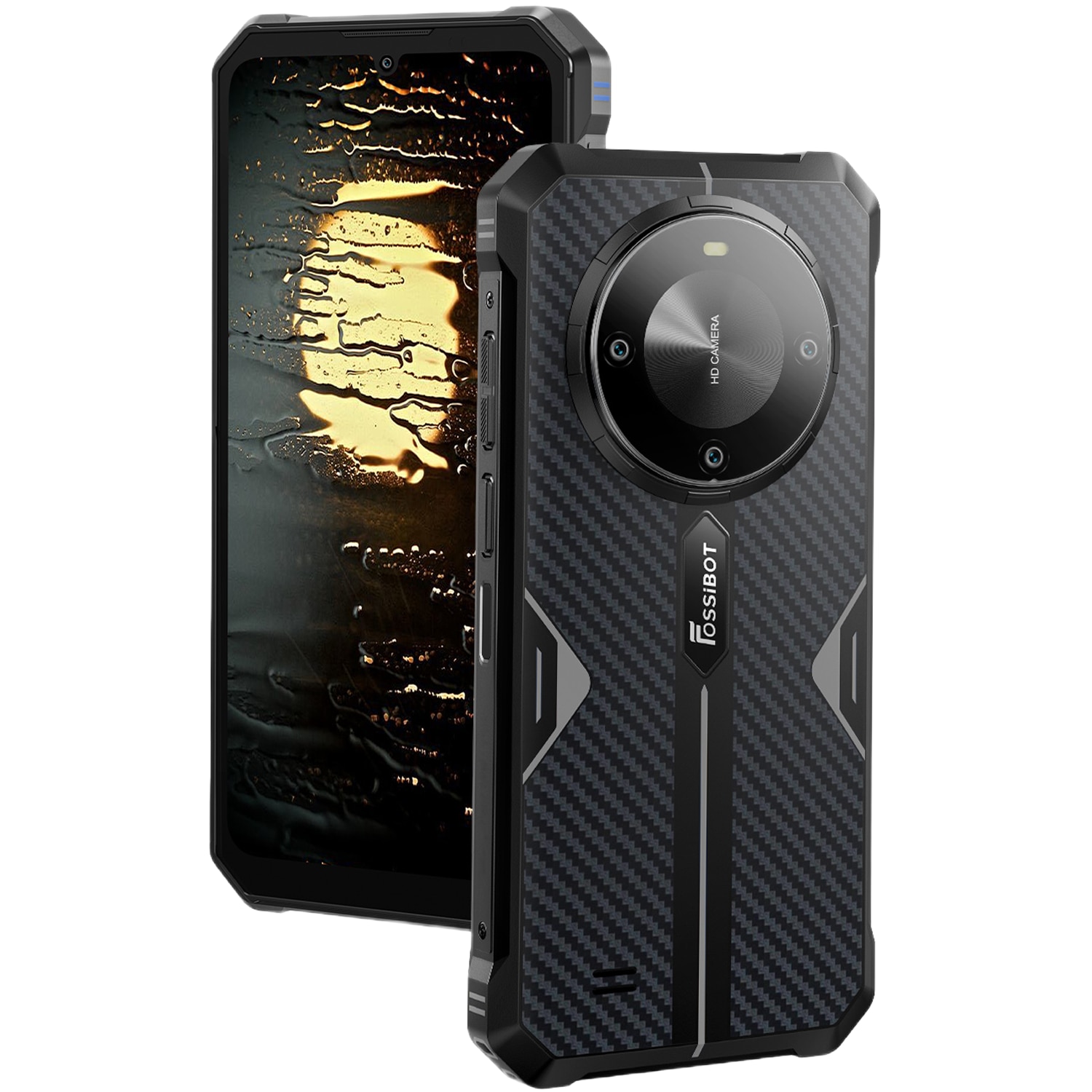 Telefon mobil FOSSIBOT F105, 5G, Dual SIM, Octa-Core, 6.7-inch, 12GB RAM, 64GB, Camera 20MP + 8MP, GPS, NFC, 10300mAh, IP68/IP69K, Android 14, Black