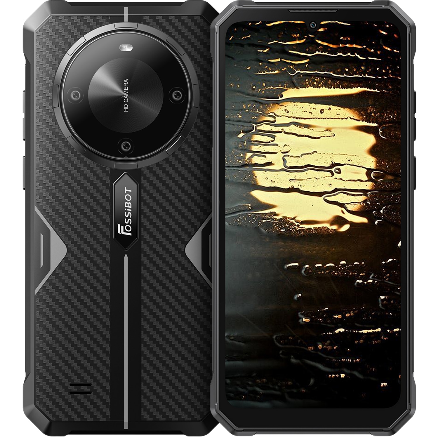 Telefon mobil FOSSIBOT F105, 5G, Dual SIM, Octa-Core, 6.7-inch, 12GB RAM, 64GB, Camera 20MP + 8MP, GPS, NFC, 10300mAh, IP68/IP69K, Android 14, Black