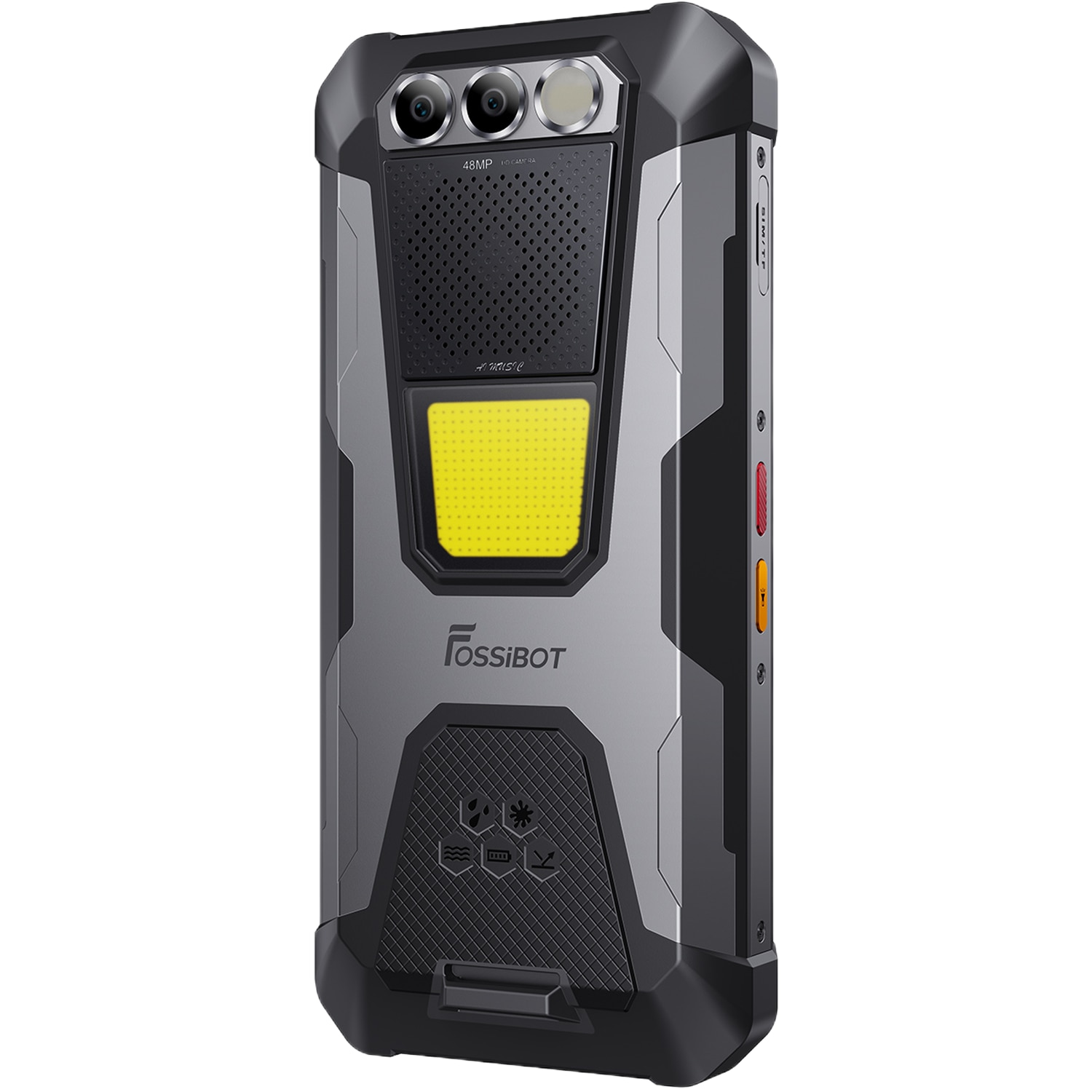 Telefon mobil FOSSiBOT F106 PRO, 4G, Dual SIM, Octa-Core, 6.58" FHD+, 15GB RAM, 256GB, GPS, Radio FM, Buton Dedicat Customizabil, IP68/IP69K, NFC, 12000mAh, Android 14