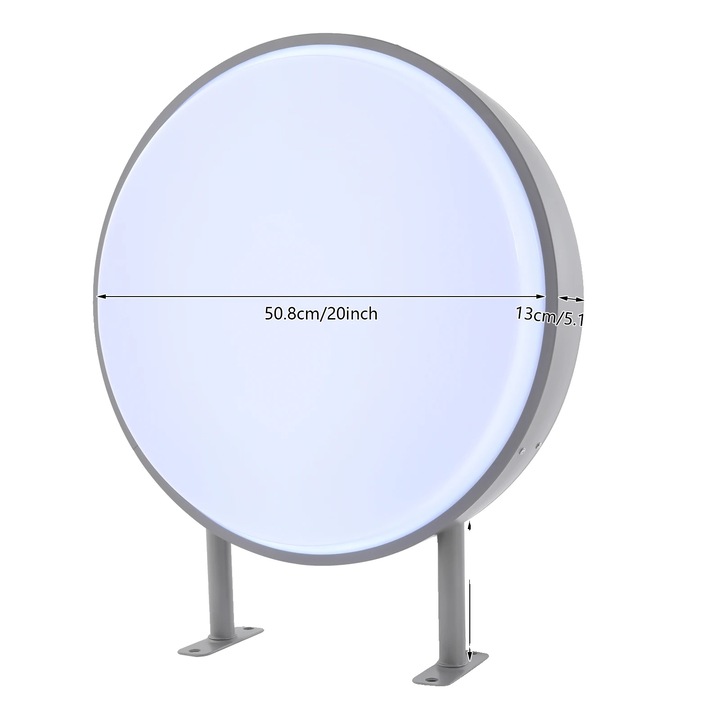 Cutie de iluminat publicitara, dubla fata, impermeabila, alba, 20 inch