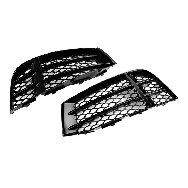 Grilaj faruri ceata, plastic negru, set complet (stanga & dreapta), montare directa