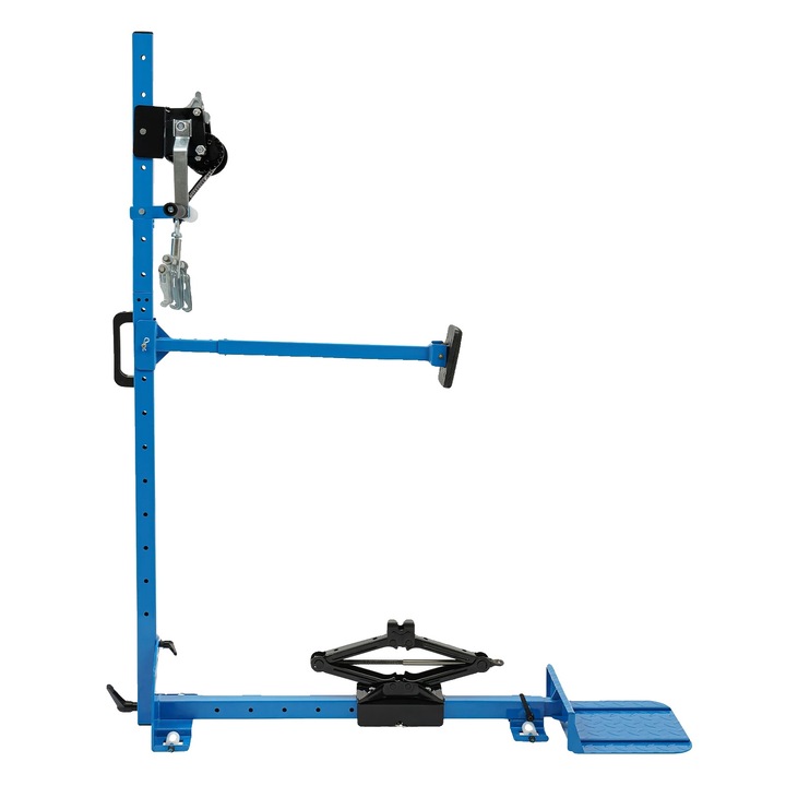 Unealta de reparare caroserie auto, 800kg forta de tragere, control manual, albastra, 124-154x33x92cm