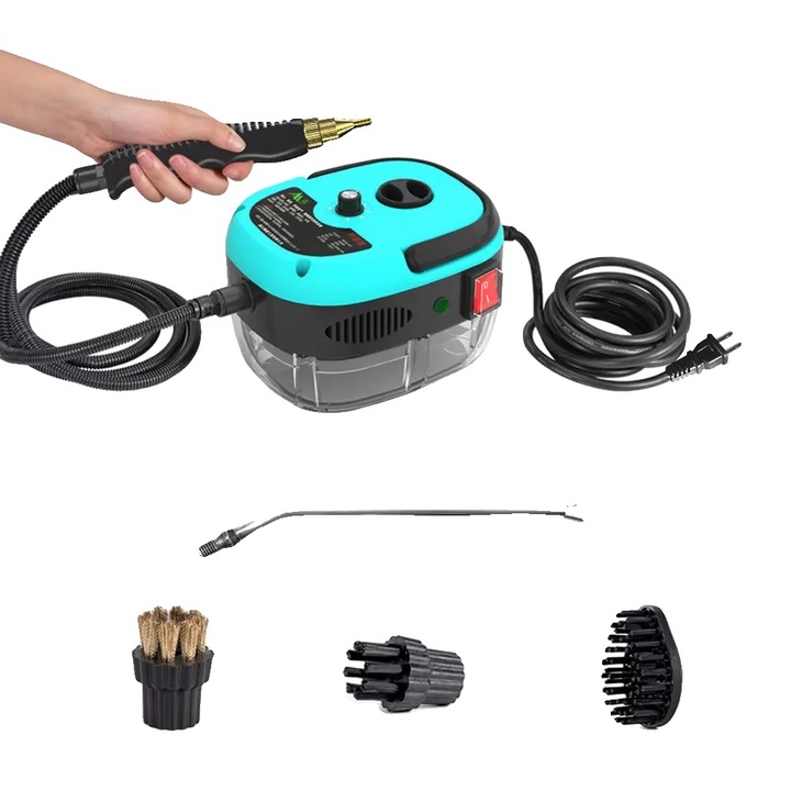 Aparat de curatat cu abur, design portabil, performanta la temperaturi ridicate, albastru deschis, 220 V