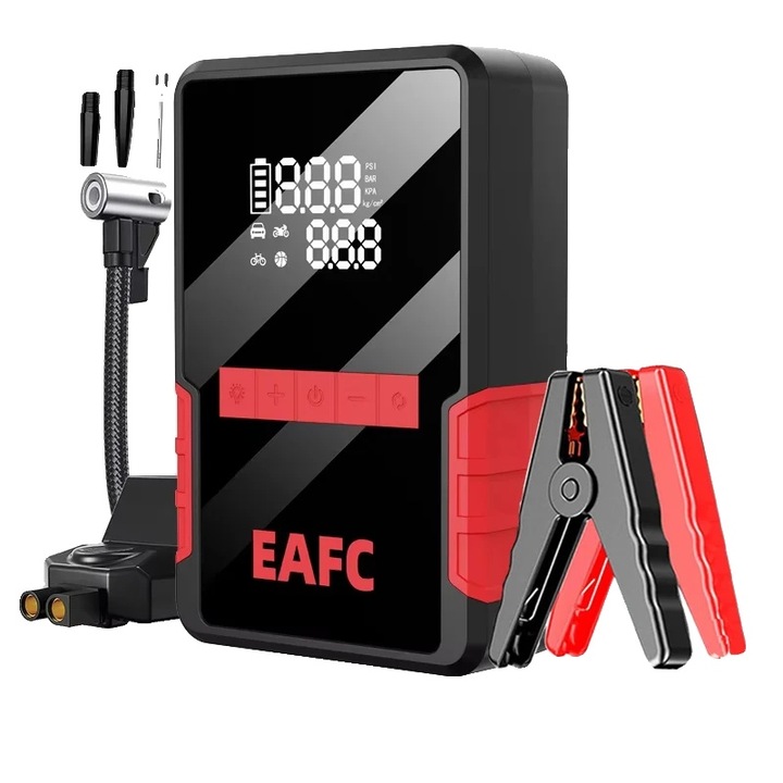 Redresor auto, 1200A, compresor de aer 150 PSI, 16000 mAh, portabil