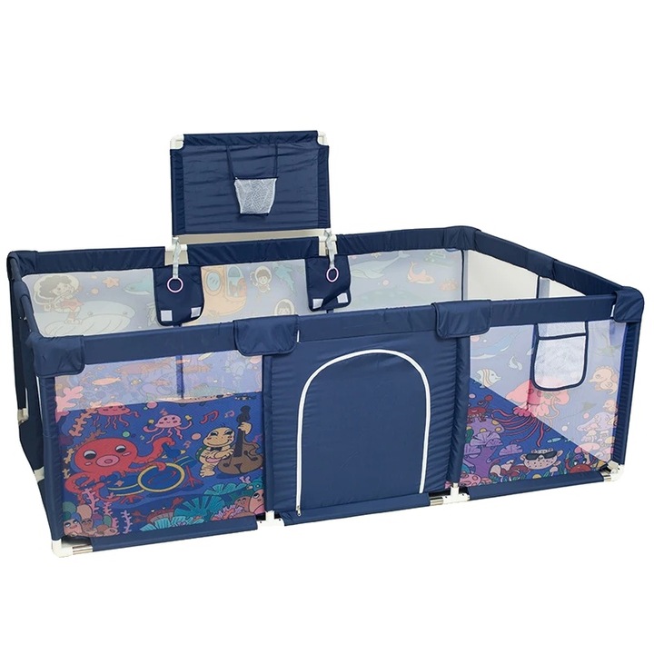 Tarc de joaca, utilizare interioara/exterioara, albastru, 124x188x66cm