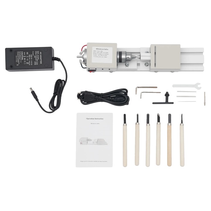 Masina de frezat, 7 viteze variabile, mandrina de precizie, ivoire, priza EU