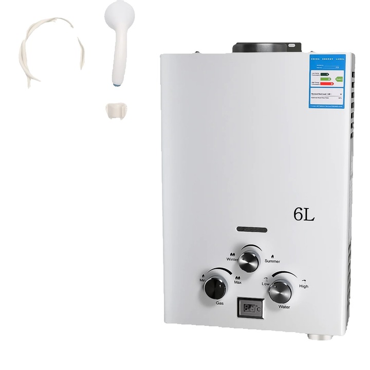 Incalzitor instant de apa, 6L, alb, design compact, eficienta energetica