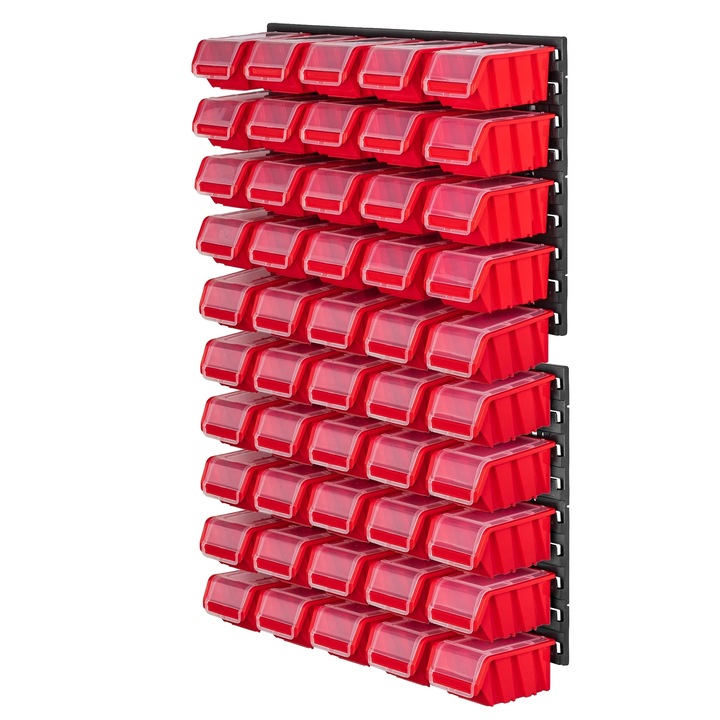 Szerszámtábla, 58 cm x 78 cm, tartós PP műanyag, moduláris kompatibilitás, vegyszerálló, UV-álló, piros