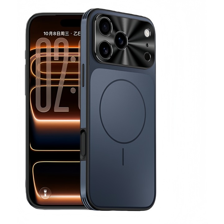 Husă OIMG pentru iPhone 17 Pro, albastru mat, textură elegantă, ultra-subțire