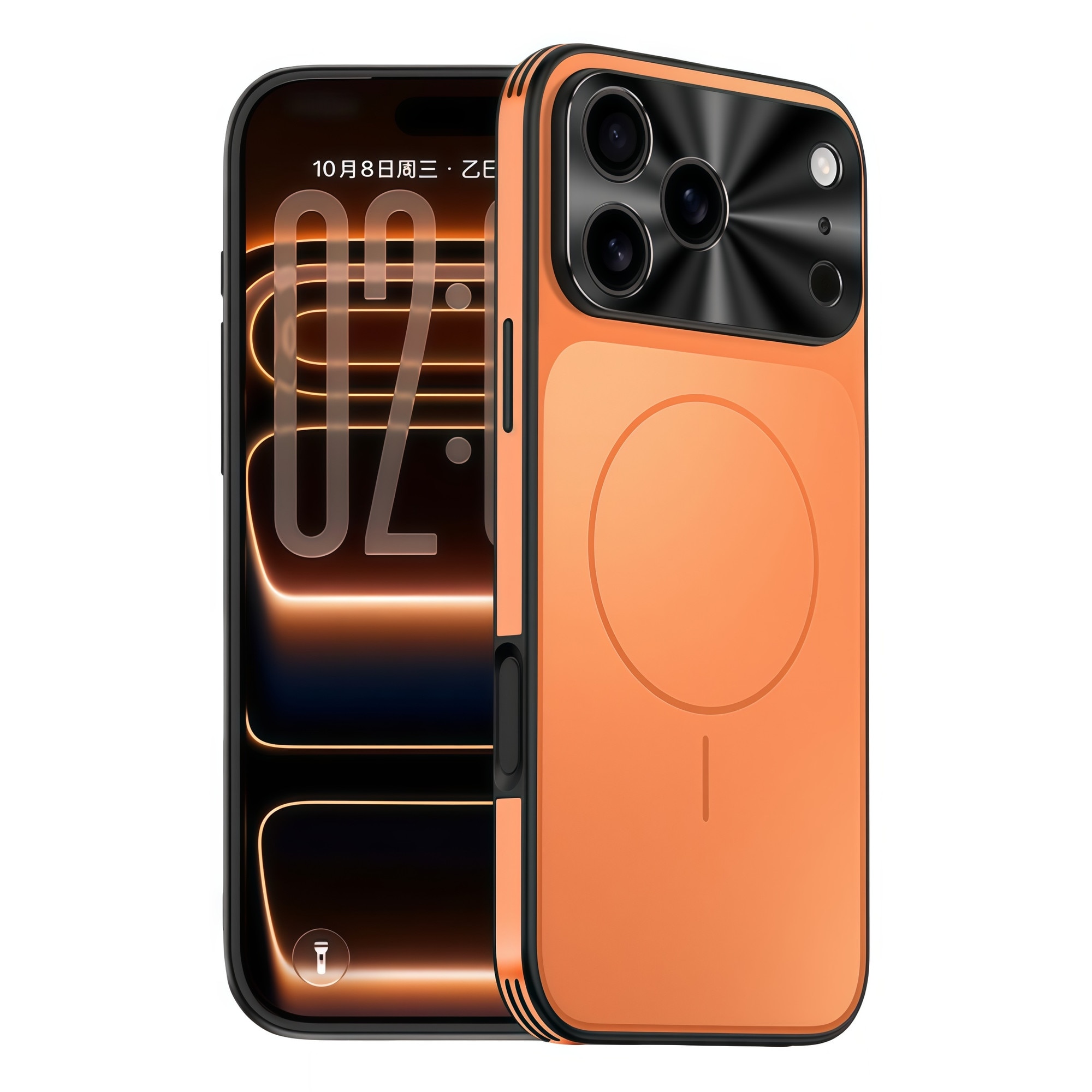 Husă OIMG pentru iPhone 17 Pro, anti-amprente, design ultra-subțire, portocalie