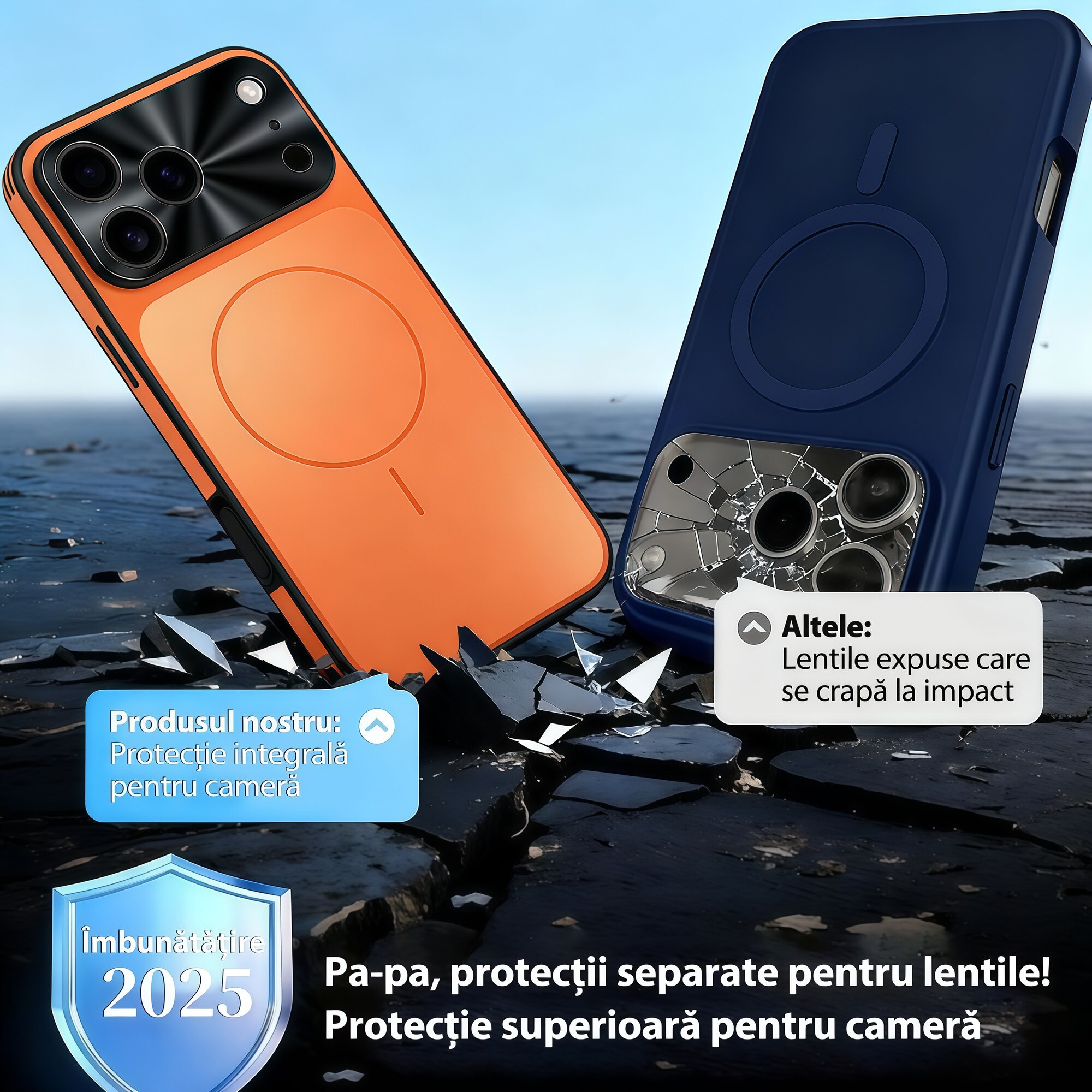 Husă OIMG pentru iPhone 17 Pro, anti-amprente, design ultra-subțire, portocalie