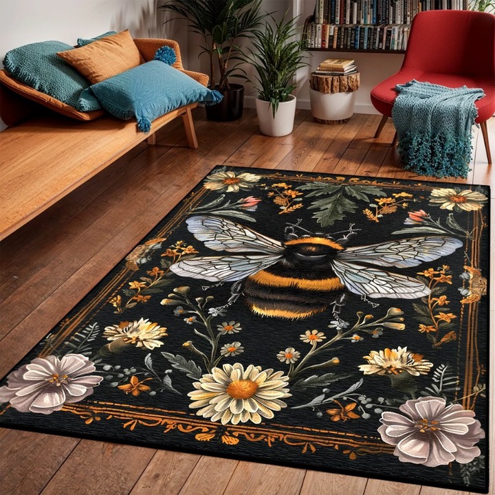 Covor living fluture 40x60cm gros rezistent la pete multicolor
