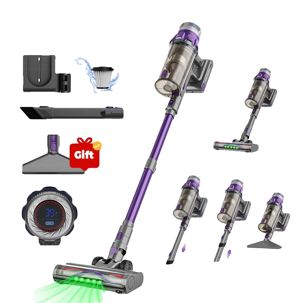 Aspirator fără fir 650W, filtru HEPA, mov, 26x29x115cm