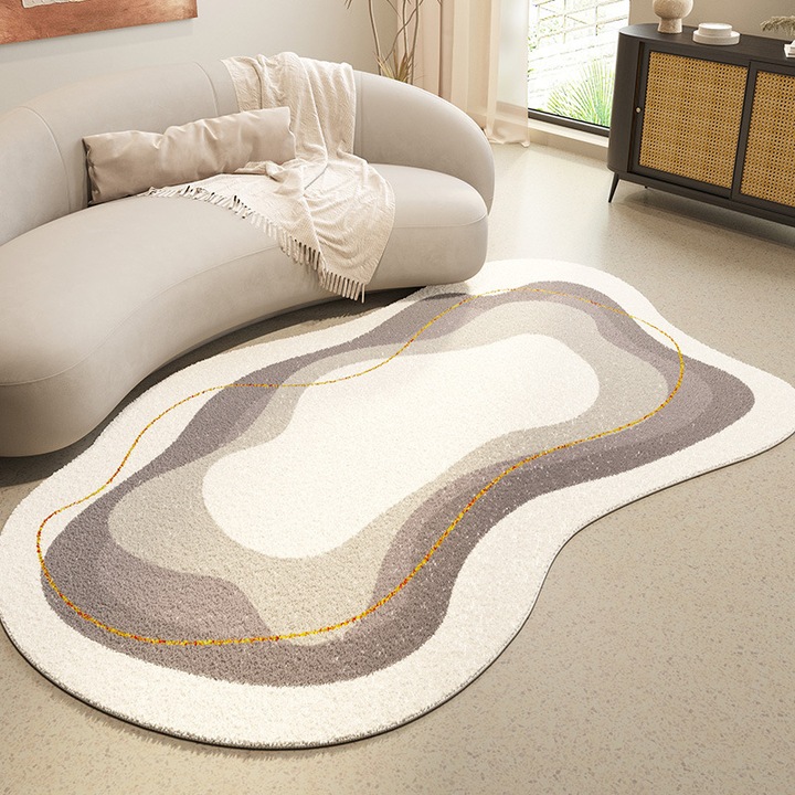 Covor gri oval imitatie casmir 40x60cm