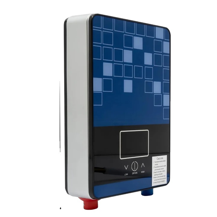 Azonnali vízmelegítő, érintésvezérlés, túlmelegedés elleni védelem, kék