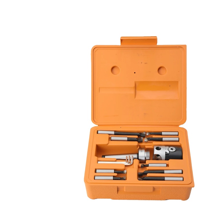 Set complet pentru gaurit, cap de gaurit 50mm, 9 bare de gaurit 12mm, dimensiuni 50x61.6mm, interval gaurire 10-125mm
