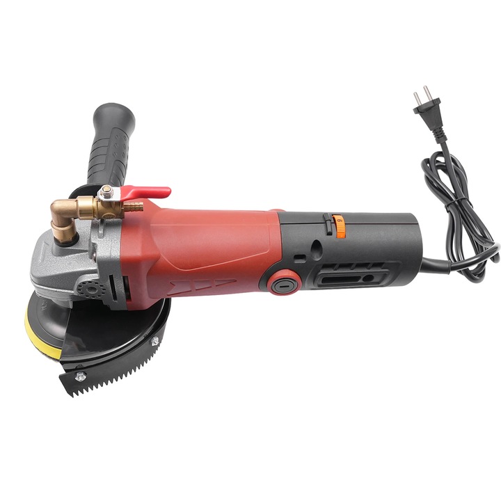 Polizor umed, Masina de polisat manuala, 6 viteze, 5000 rpm, Filet M14, Stecher UE, Alimentare superioara cu apa, Racord apa 0, 635 cm, Rosu