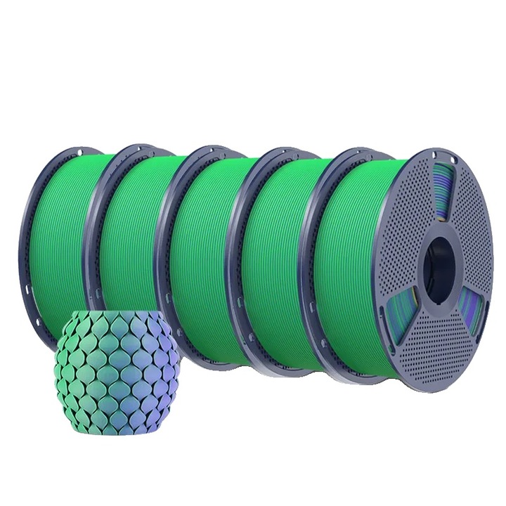 Filament 3D, Verde-Violet, PLA, 1.75 mm, 1 kg, finisaj mat smooth