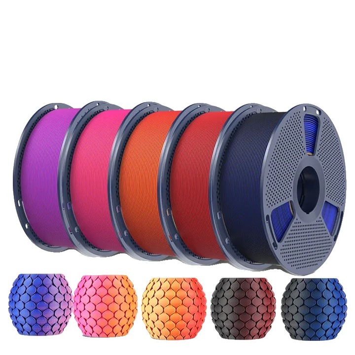 Filament 3D, 1.75mm, PLA, 330m, finisaj mat, set DL RD DY KL KD