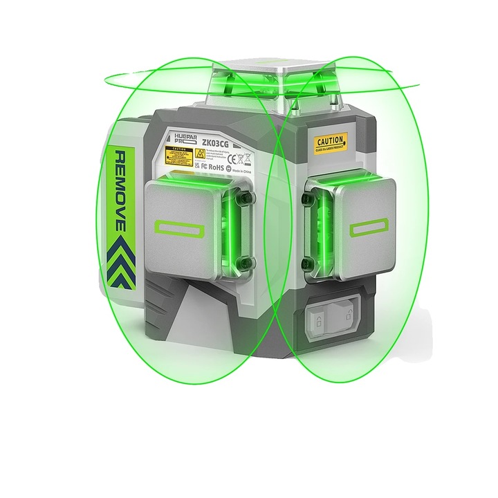 Lézeres szintező, +/-2mm pontosság, 8000mAh akkumulátor, automatikus szintezés 3 másodperc alatt, 24x26.8x11.5 cm, IP54