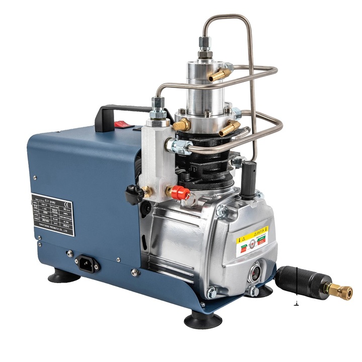 Compresor de aer cu presiune mare, 1.8 kW, materiale durabile, 220V, albastru, 35x17.5x36cm