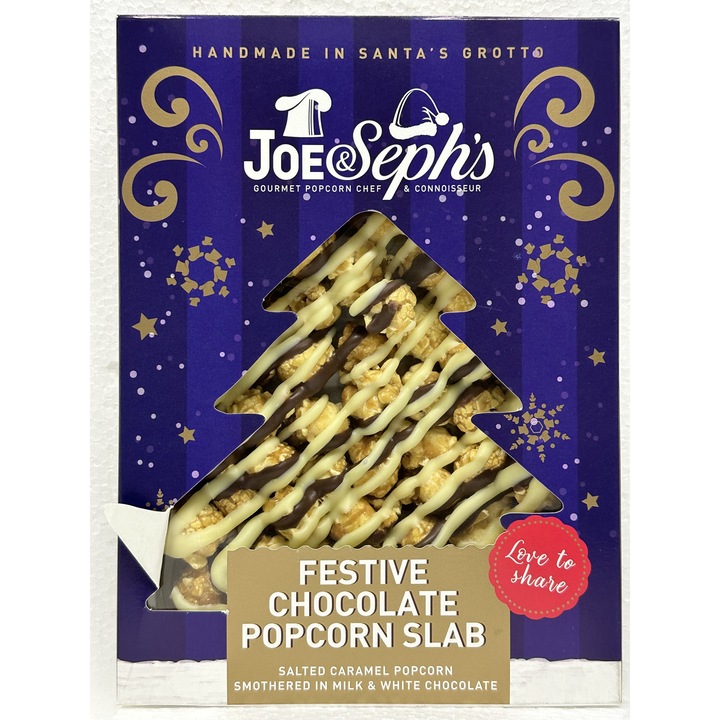 Tableta ciocolata Popcorn gourmet Joe&Sephs Festive Chocolate 115g