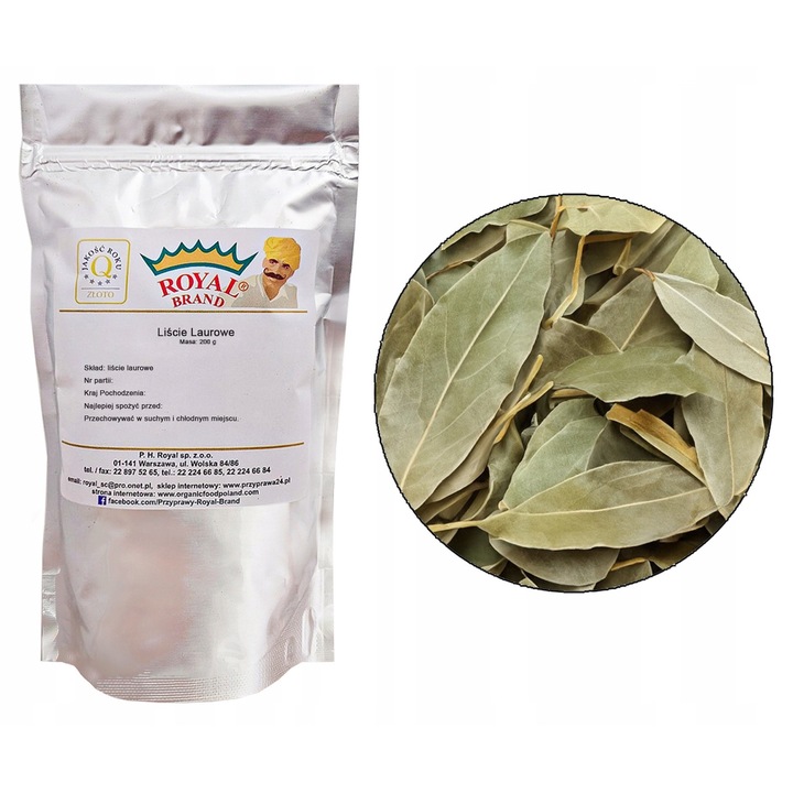 Foi de dafin, Royal Brand, 200g, aromatice, ambalaj cu fermoar