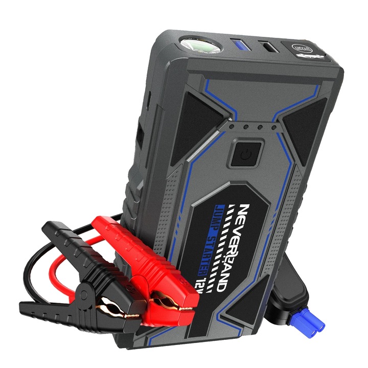 Redresor auto, 6500A, pompa de aer 150PSI, design impermeabil, lumina LED rotativa 360, dimensiuni compacte