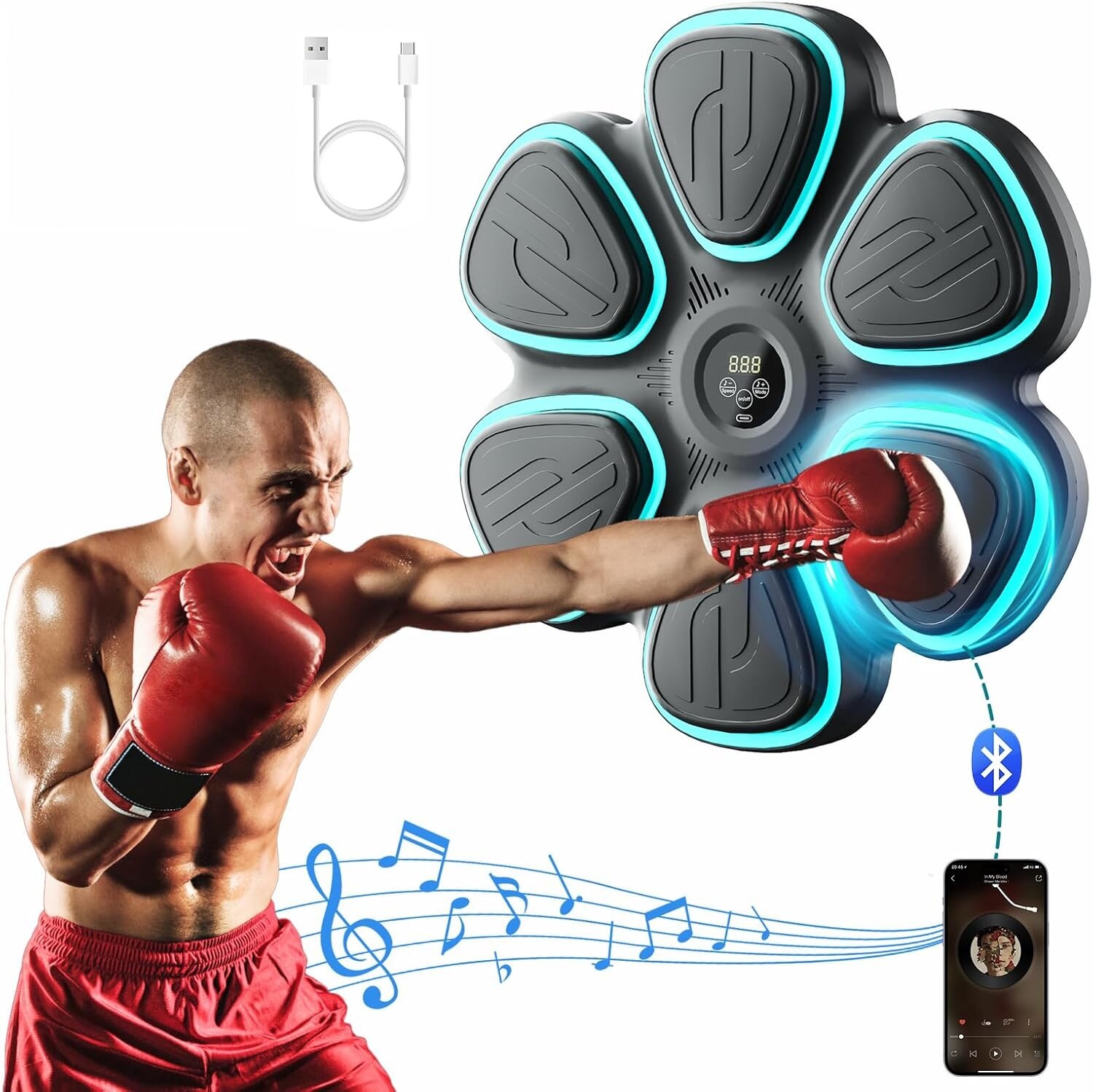 Masina de box muzicala Feicaeesa® cu Muzica Bluetooth, 9 Moduri si ...
